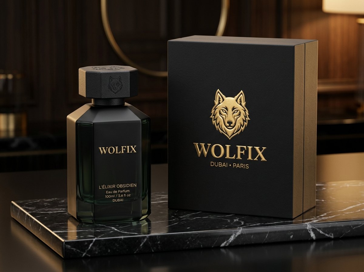 Luxury Wolfix Packaging Design mockup